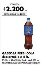 Pepsi - GASEOSA COLA descartable