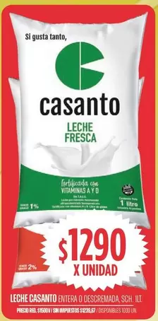 X$ - LECHE CASANTO ENTERA O DESCREMADA