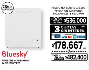 Bluesky - FREEZER HORIZONTAL BSKY220