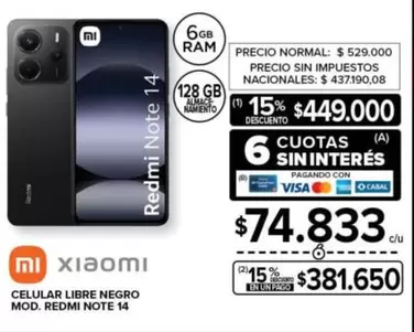 Negro - Redmi Note 14