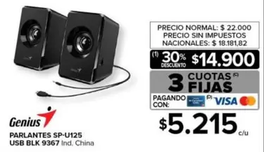 Genius - SP-U125 USB BLK 9367