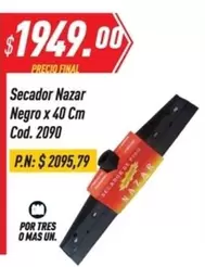 Negro - Secador Nazar  x 40 Cm Cod. 2090