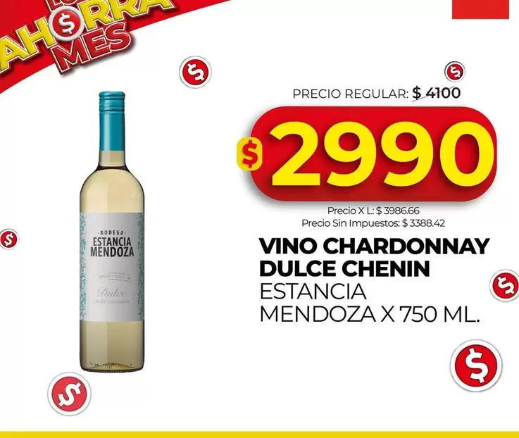 Estancia Mendoza - VINO CHARDONNAY DULCE CHENIN