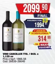 X$ - VINO CANCILLER TTO./BCO. x