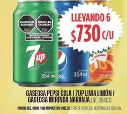 Pepsi - PEPSI COLA / 7UP LIMA LIMÓN / MIRINDA NARANJA