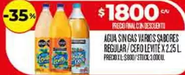 XL - AGUA SIN GAS VARIOS SABORES REGULAR/CERO