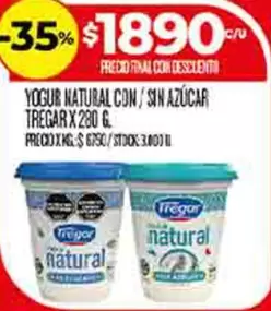 Tregar - YOGUR NATURAL CON/SIN AZÚCAR