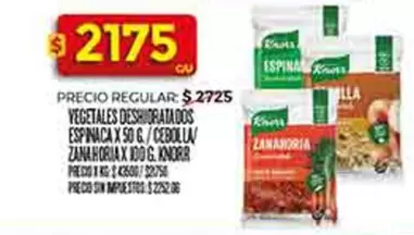 Knorr - VEGETALES DESHIDRATADOS ESPINACA Y CEBOLLA/ ZANAHORIA