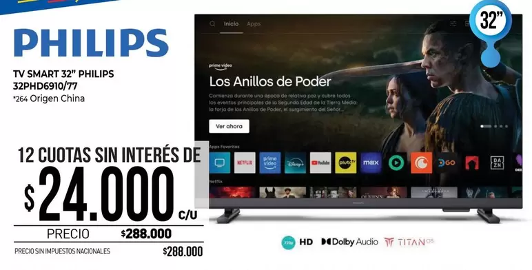 Philips - TV SMART 32" 32PHD6910/77