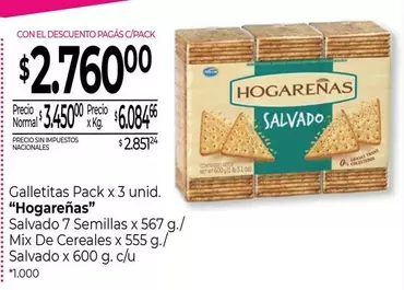 Hogareñas - Galletitas Pack x 3 unid.