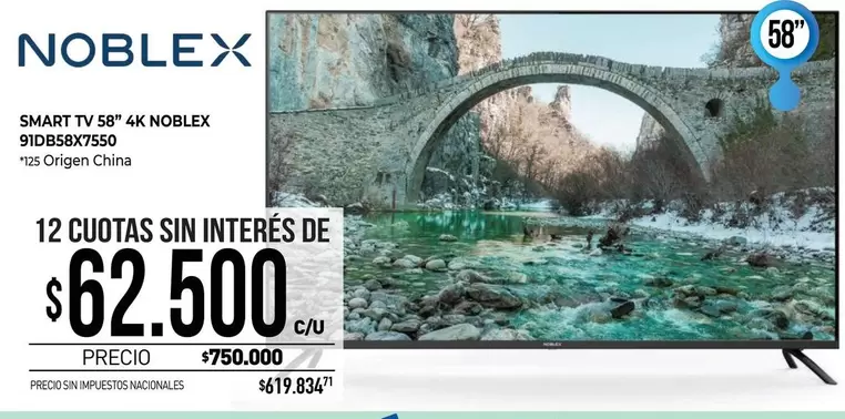 Noblex - SMART TV 58 4K 91DB58X7550