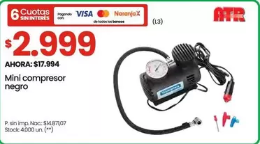 Negro - Mini compresor negro