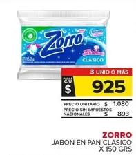 Zorro - Jabon En Pan Clasico