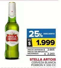 Stella Artois - Cerveza Blanca Porron