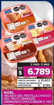 Noel - Helado Ddl Frutilla Choco/ Ddl Fruti Vaini/Ddl Granizado Choco Balde
