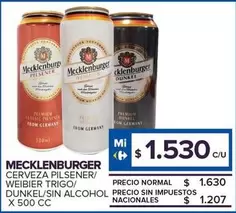 Mecklenburger - Cerveza Pilsener/Weibier Trigo/Dunkel/Sin Alcohol