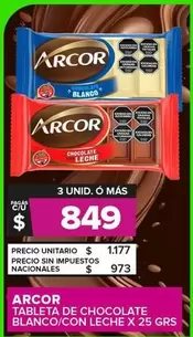 Arcor - Tableta De Chocolate Blanco/Con Leche
