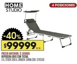 Origen - REPOSERA GRIS CON TECHO