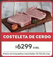 X$ - COSTELETA DE CERDO
