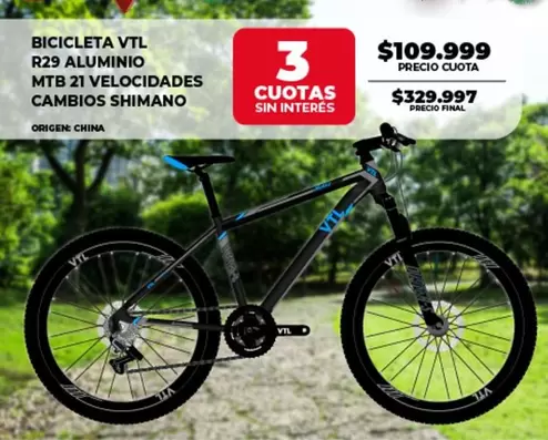 Origen - R29 ALUMINIO MTB 21 VELOCIDADES CAMBIOS SHIMANO