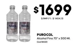 Purocol - Alcohol Fino 70° x 500 ΜΙ. Cod:18020