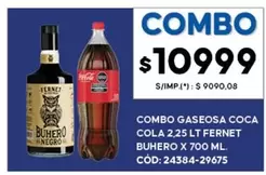 Coca cola - GASEOSA COCA COLA 2,25 LT FERNET BUHERO X 700 ML