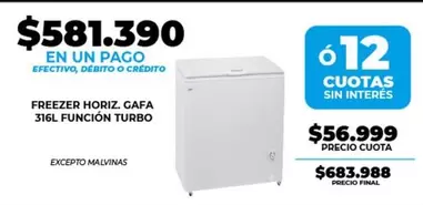 Gafa - FREEZER HORIZ. 316L FUNCIÓN TURBO