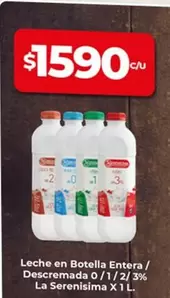 Leche en Botella Entera/ Descremada 0/1/2/3%