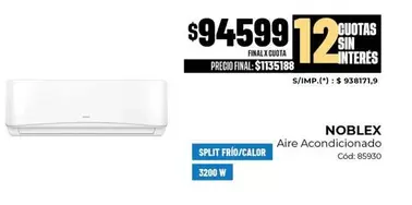 Noblex - Aire Acondicionado Cod: 85930
