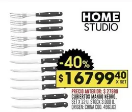 Negro - CUBIERTOS MANGO NEGRO