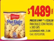 PAN DULCE CON FRUTAS