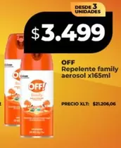 Off - Repelente family aerosol x165ml