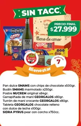 Amor - Pan dulce con chips de chocolate, Budin marmolado, Postre original, Garrapiñada de maní, Turrón de mani crocante, Tableta chocolate relleno con dulce de leche, SIDRA pear con corcho