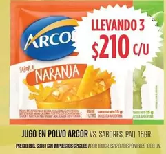 Arcor - JUGO EN POLVO VS. SABORES