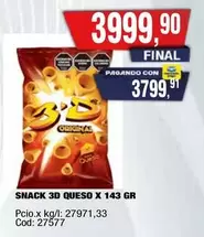 3D -  QUESO X 143 GR