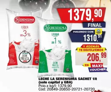 Solo - LECHE LA SERENISIMA SACHET 1lt