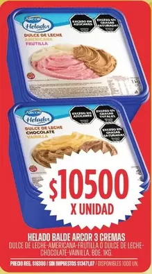 Arcor - HELADO BALDE 3 CREMAS