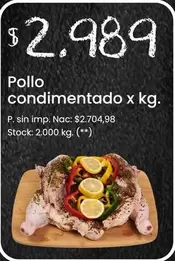 X$ - Pollo condimentado x kg.
