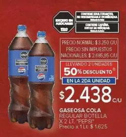 Pepsi - GASEOSA COLA REGULAR BOTELLA