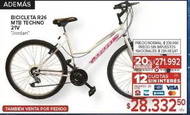 BICICLETA R26 MTB TECHNO 21V "Jordan"