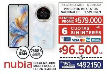 Ultra - CELULAR LIBRE MOD. FOCUS 2