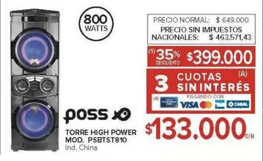 Poss - TORRE HIGH POWER MOD. PSBTST810