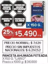 Lario - PANCETA AHUMADA FETEADA