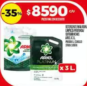 Ariel - DETERGENTE PARA ROPA LIMPIEZA PROFUNDA QURTAMANCHAS