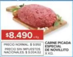 CARNE PICADA ESPECIAL DE NOVILLITO