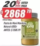 King - Pasta de Mani Maniking Natural 485Gr