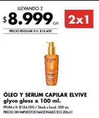 Elvive - ÓLEO Y SERUM CAPILAR glyco gloss x 100 ml