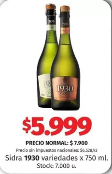 X$ - Sidra 1930 variedades x 750 ml