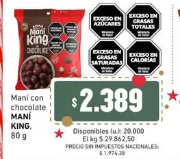 King - Maní con chocolate