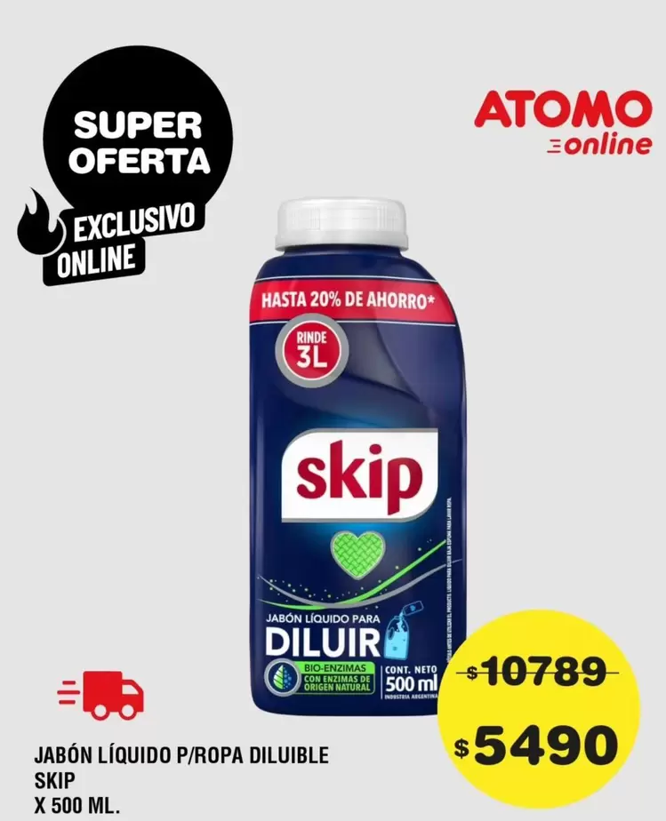 Skip - JABÓN LÍQUIDO P/ROPA DILUIBLE